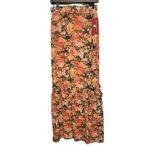 For Love and Lemons Sheer Floral Maxi Skirt